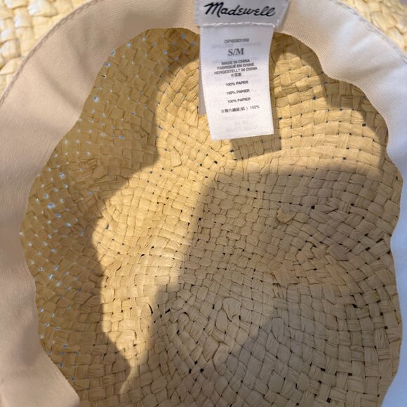 Madewell M/L Woven Straw Hat Dried Straw Lightweight Natural Women's NP779 - Picture 2 of 4